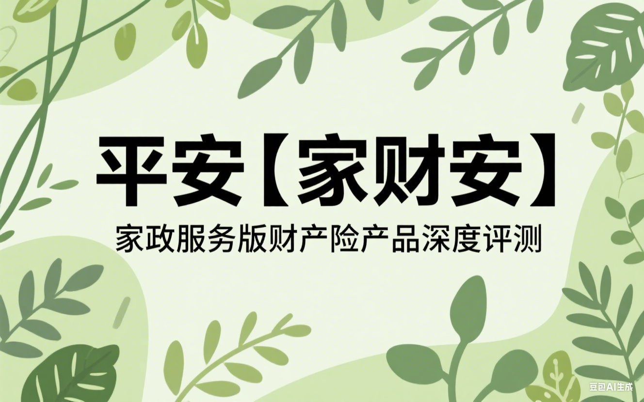 平安【家财安】 家政服务版财产险产品深度评测